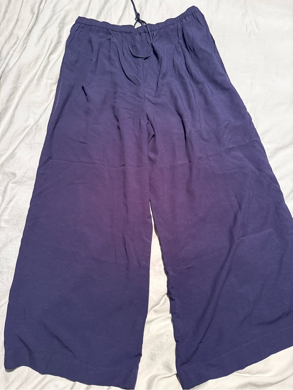 CALIA by Carrie Underwood Navy Blue  Wide-Leg Drawstring Pants